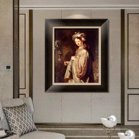 INVIN ART Framed Canvas Art Giclee Print Series#048 by Rembrandt Harmenszoon van Rijn Wall Art Living Room Home Office Decorations