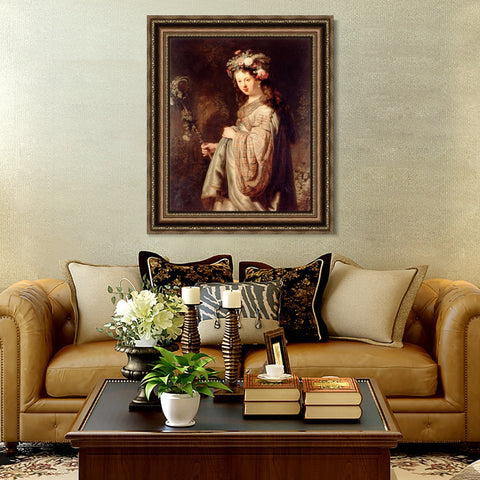 INVIN ART Framed Canvas Art Giclee Print Series#048 by Rembrandt Harmenszoon van Rijn Wall Art Living Room Home Office Decorations