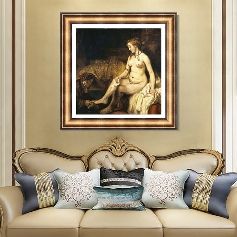 INVIN ART Framed Canvas Art Giclee Print Series#049 by Rembrandt Harmenszoon van Rijn Wall Art Living Room Home Office Decorations