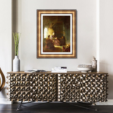 INVIN ART Framed Canvas Art Giclee Print Series#051 by Rembrandt Harmenszoon van Rijn Wall Art Living Room Home Office Decorations