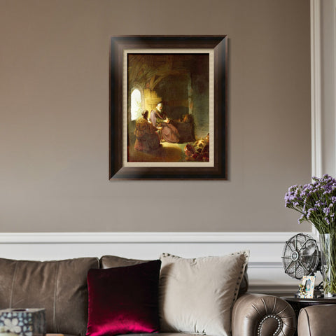 INVIN ART Framed Canvas Art Giclee Print Series#051 by Rembrandt Harmenszoon van Rijn Wall Art Living Room Home Office Decorations