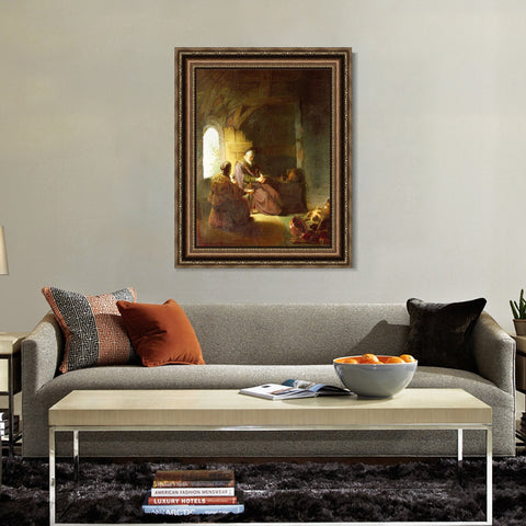 INVIN ART Framed Canvas Art Giclee Print Series#051 by Rembrandt Harmenszoon van Rijn Wall Art Living Room Home Office Decorations