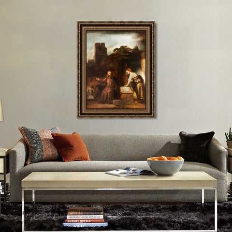 INVIN ART Framed Canvas Art Giclee Print Series#054 by Rembrandt Harmenszoon van Rijn Wall Art Living Room Home Office Decorations
