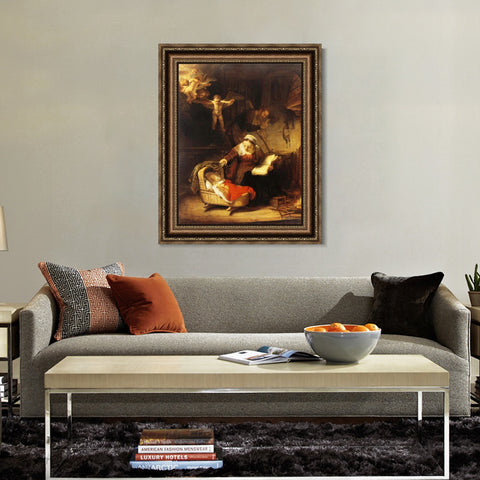INVIN ART Framed Canvas Art Giclee Print Series#063 by Rembrandt Harmenszoon van Rijn Wall Art Living Room Home Office Decorations