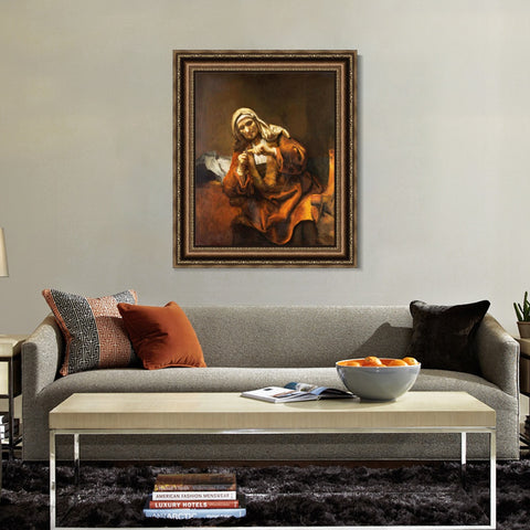 INVIN ART Framed Canvas Art Giclee Print Series#067 by Rembrandt Harmenszoon van Rijn Wall Art Living Room Home Office Decorations