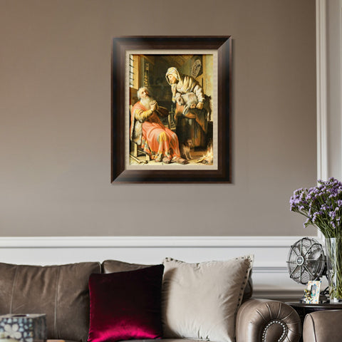 INVIN ART Framed Canvas Art Giclee Print TOBIAS SUSPECTED HIS WIFE STEALING by Rembrandt Harmenszoon van Rijn Wall Art Living Room Home Office Decorations