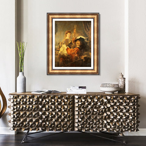 INVIN ART Framed Canvas Art Giclee Print Series#077 by Rembrandt Harmenszoon van Rijn Wall Art Living Room Home Office Decorations