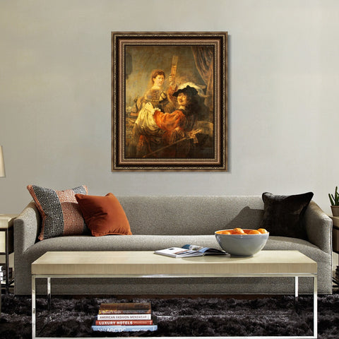 INVIN ART Framed Canvas Art Giclee Print Series#077 by Rembrandt Harmenszoon van Rijn Wall Art Living Room Home Office Decorations