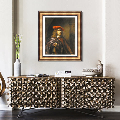 INVIN ART Framed Canvas Art Giclee Print Series#092 by Rembrandt Harmenszoon van Rijn Wall Art Living Room Home Office Decorations