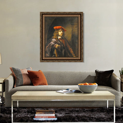 INVIN ART Framed Canvas Art Giclee Print Series#092 by Rembrandt Harmenszoon van Rijn Wall Art Living Room Home Office Decorations