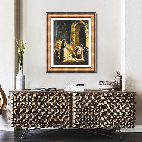 INVIN ART Framed Canvas Art Giclee Print Series#093 by Rembrandt Harmenszoon van Rijn Wall Art Living Room Home Office Decorations