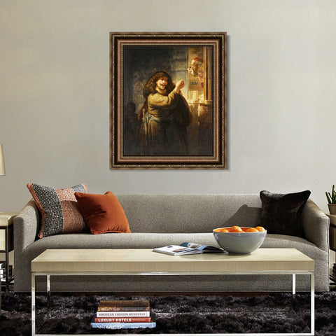 INVIN ART Framed Canvas Art Giclee Print Series#095 by Rembrandt Harmenszoon van Rijn Wall Art Living Room Home Office Decorations