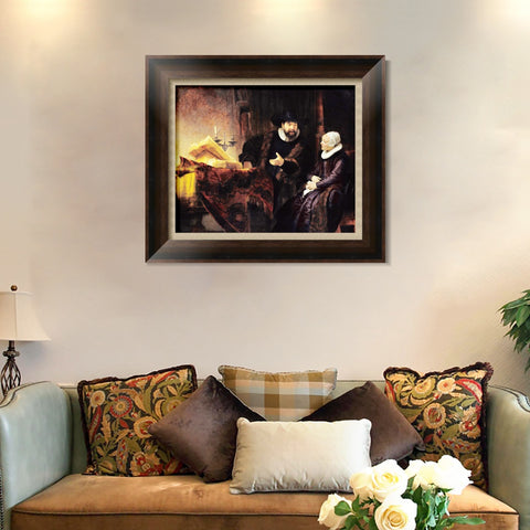 INVIN ART Framed Canvas Art Giclee Print Series#096 by Rembrandt Harmenszoon van Rijn Wall Art Living Room Home Office Decorations