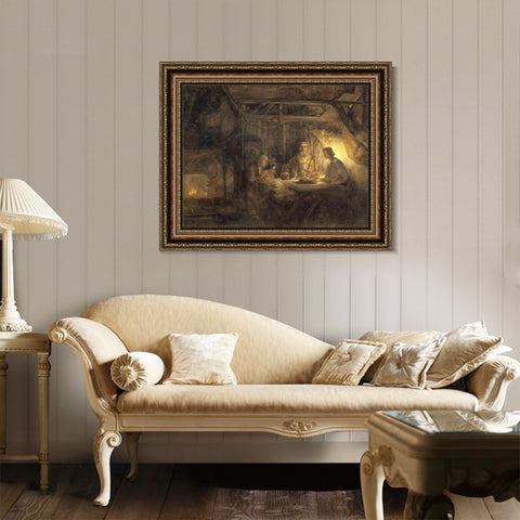 INVIN ART Framed Canvas Art Giclee Print Series#098 by Rembrandt Harmenszoon van Rijn Wall Art Living Room Home Office Decorations