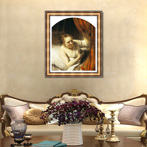 INVIN ART Framed Canvas Art Giclee Print Series#099 by Rembrandt Harmenszoon van Rijn Wall Art Living Room Home Office Decorations
