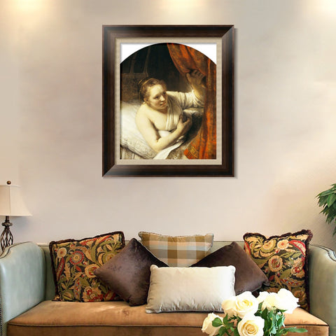 INVIN ART Framed Canvas Art Giclee Print Series#099 by Rembrandt Harmenszoon van Rijn Wall Art Living Room Home Office Decorations