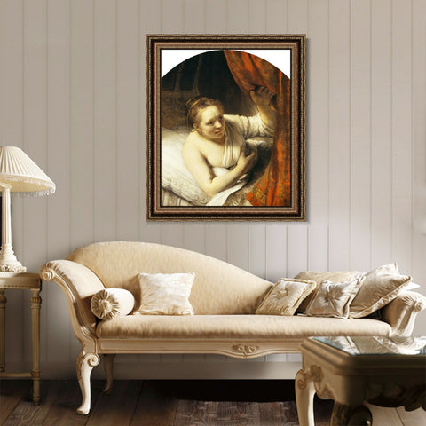 INVIN ART Framed Canvas Art Giclee Print Series#099 by Rembrandt Harmenszoon van Rijn Wall Art Living Room Home Office Decorations