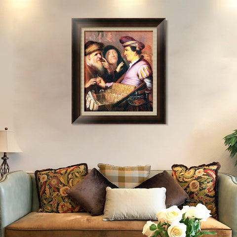 INVIN ART Framed Canvas Art Giclee Print Series#106 by Rembrandt Harmenszoon van Rijn Wall Art Living Room Home Office Decorations