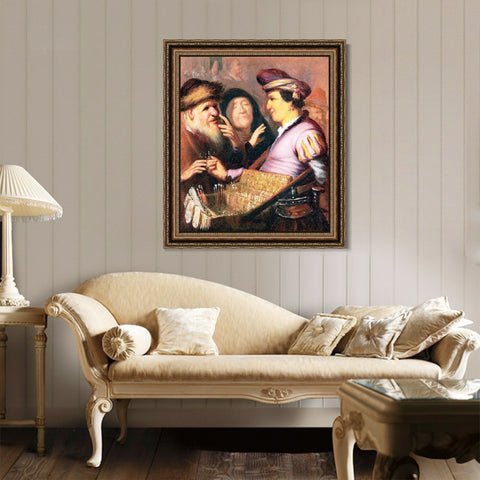 INVIN ART Framed Canvas Art Giclee Print Series#106 by Rembrandt Harmenszoon van Rijn Wall Art Living Room Home Office Decorations