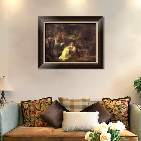INVIN ART Framed Canvas Art Giclee Print Series#110 by Rembrandt Harmenszoon van Rijn Wall Art Living Room Home Office Decorations