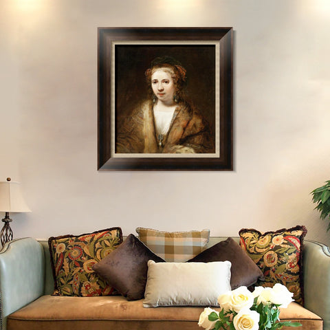 INVIN ART Framed Canvas Art Giclee Print Series#114 by Rembrandt Harmenszoon van Rijn Wall Art Living Room Home Office Decorations