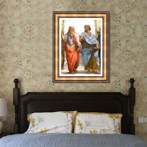 INVIN ART Framed Canvas Art Giclee Print Aristotle and Plato by Raphael/Raffaello Sanzio Wall Art Living Room Home Office Decorations