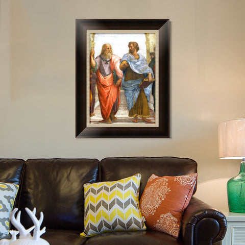 INVIN ART Framed Canvas Art Giclee Print Aristotle and Plato by Raphael/Raffaello Sanzio Wall Art Living Room Home Office Decorations