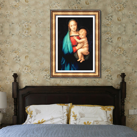 INVIN ART Framed Canvas Art Giclee Print The Madonna del Granduca by Raphael/Raffaello Sanzio Wall Art Living Room Home Office Decorations