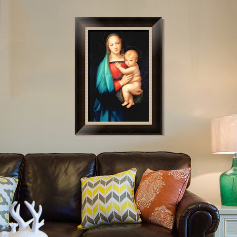INVIN ART Framed Canvas Art Giclee Print The Madonna del Granduca by Raphael/Raffaello Sanzio Wall Art Living Room Home Office Decorations