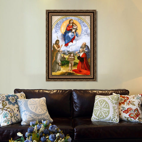 INVIN ART Framed Canvas Art Giclee Print Series#030 by Raphael/Raffaello Sanzio Wall Art Living Room Home Office Decorations