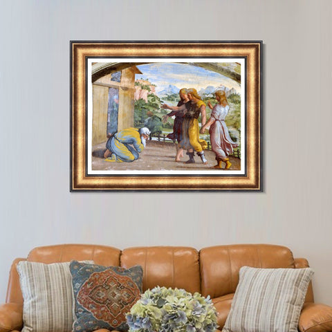 INVIN ART Framed Canvas Art Giclee Print Series#048 by Raphael/Raffaello Sanzio Wall Art Living Room Home Office Decorations