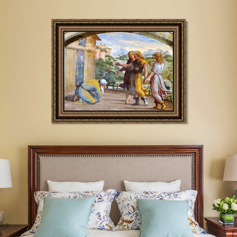 INVIN ART Framed Canvas Art Giclee Print Series#048 by Raphael/Raffaello Sanzio Wall Art Living Room Home Office Decorations