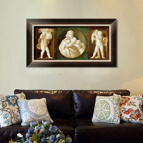 INVIN ART Framed Canvas Art Giclee Print Series#052 by Raphael/Raffaello Sanzio Wall Art Living Room Home Office Decorations