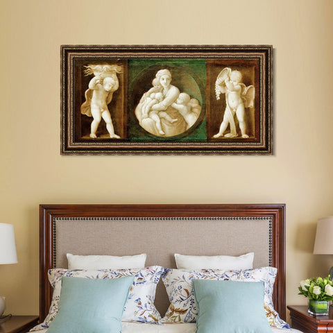 INVIN ART Framed Canvas Art Giclee Print Series#052 by Raphael/Raffaello Sanzio Wall Art Living Room Home Office Decorations