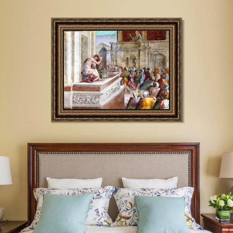 INVIN ART Framed Canvas Art Giclee Print Series#055 by Raphael/Raffaello Sanzio Wall Art Living Room Home Office Decorations