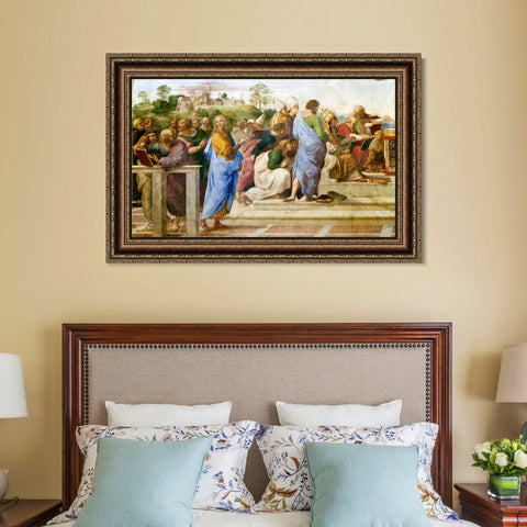 INVIN ART Framed Canvas Art Giclee Print Series#058 by Raphael/Raffaello Sanzio Wall Art Living Room Home Office Decorations