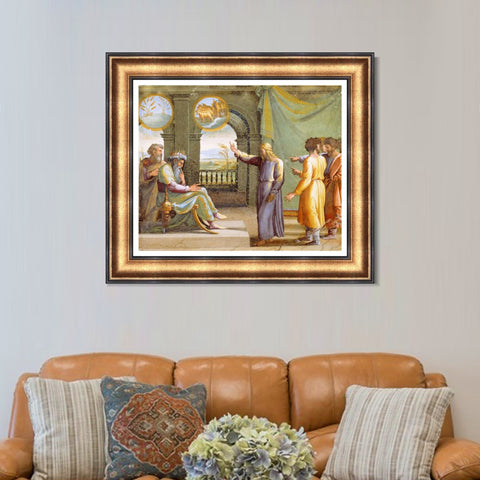 INVIN ART Framed Canvas Art Giclee Print Series#065 by Raphael/Raffaello Sanzio Wall Art Living Room Home Office Decorations