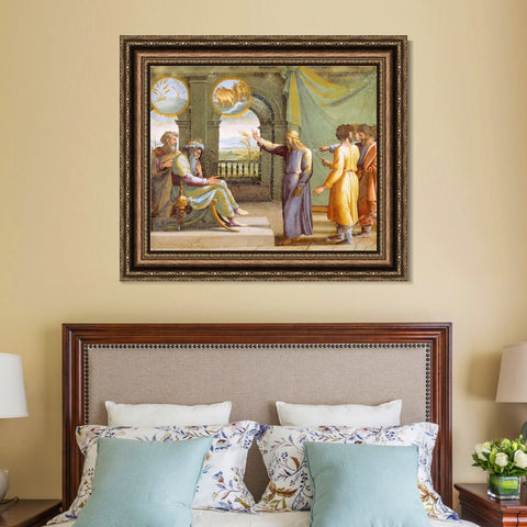 INVIN ART Framed Canvas Art Giclee Print Series#065 by Raphael/Raffaello Sanzio Wall Art Living Room Home Office Decorations