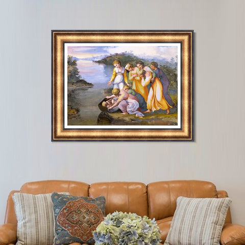 INVIN ART Framed Canvas Art Giclee Print Series#069 by Raphael/Raffaello Sanzio Wall Art Living Room Home Office Decorations