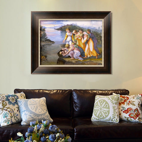 INVIN ART Framed Canvas Art Giclee Print Series#069 by Raphael/Raffaello Sanzio Wall Art Living Room Home Office Decorations