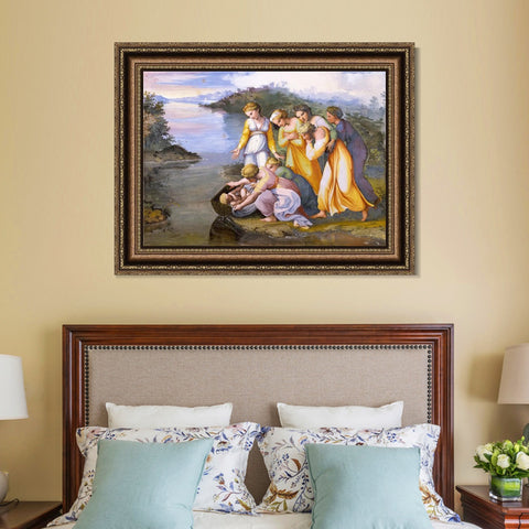 INVIN ART Framed Canvas Art Giclee Print Series#069 by Raphael/Raffaello Sanzio Wall Art Living Room Home Office Decorations