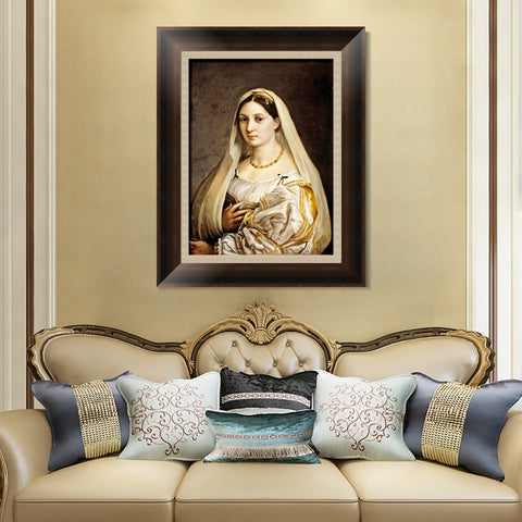 INVIN ART Framed Canvas Art Giclee Print Series#075 by Raphael/Raffaello Sanzio Wall Art Living Room Home Office Decorations