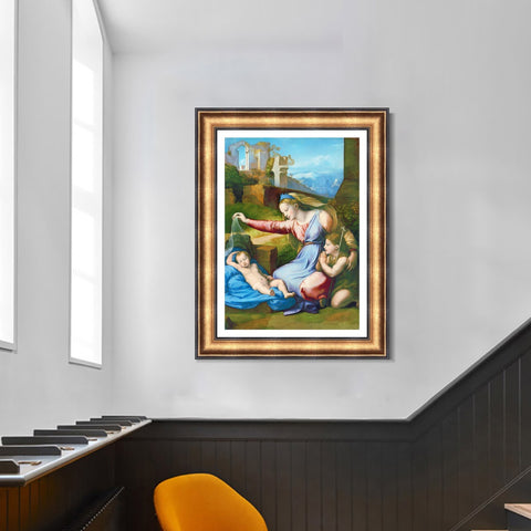 INVIN ART Framed Canvas Art Giclee Print Series#076 by Raphael/Raffaello Sanzio Wall Art Living Room Home Office Decorations