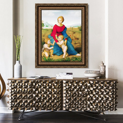 INVIN ART Framed Canvas Art Giclee Print Madonna in the Meadow by Raphael/Raffaello Sanzio Wall Art Living Room Home Office Decorations