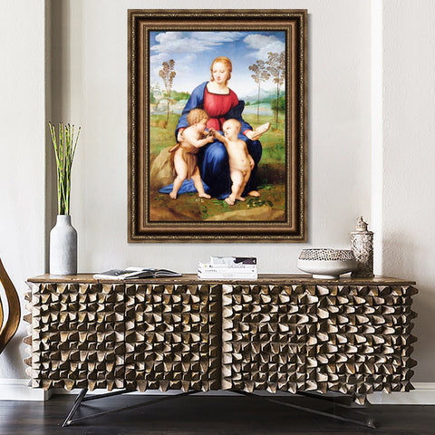 INVIN ART Framed Canvas Art Giclee Print Madonna of the Goldfinch by Raphael/Raffaello Sanzio Wall Art Living Room Home Office Decorations