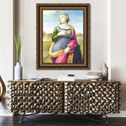 INVIN ART Framed Canvas Art Giclee Print Series#086 by Raphael/Raffaello Sanzio Wall Art Living Room Home Office Decorations