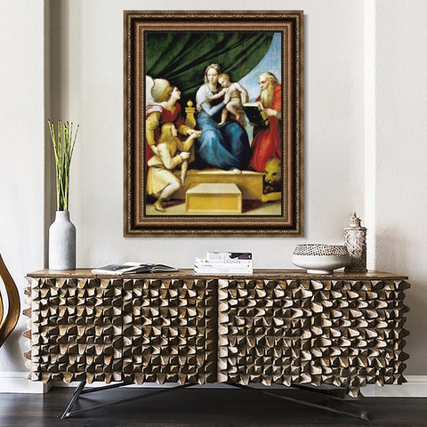 INVIN ART Framed Canvas Art Giclee Print Series#097 by Raphael/Raffaello Sanzio Wall Art Living Room Home Office Decorations