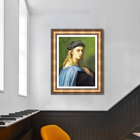 INVIN ART Framed Canvas Art Giclee Print Ritratto di Bindo Altoviti by Raphael/Raffaello Sanzio Wall Art Living Room Home Office Decorations