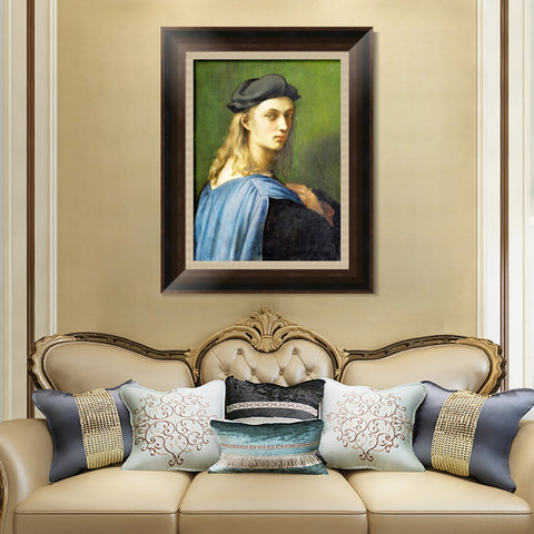INVIN ART Framed Canvas Art Giclee Print Ritratto di Bindo Altoviti by Raphael/Raffaello Sanzio Wall Art Living Room Home Office Decorations