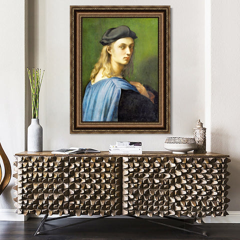 INVIN ART Framed Canvas Art Giclee Print Ritratto di Bindo Altoviti by Raphael/Raffaello Sanzio Wall Art Living Room Home Office Decorations
